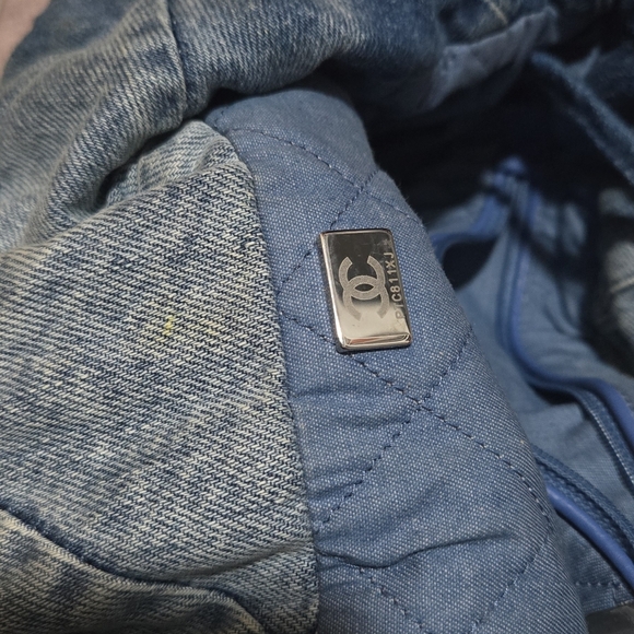 Chanel Quilted Blue Denim Shoulder Bag W/clutch - Picture 7 of 14